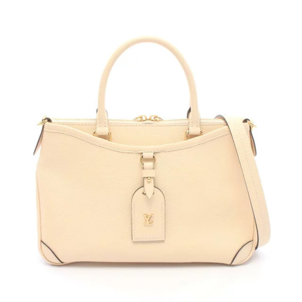 Louis Vuitton Trianon Monogram Empreinte Handbag Leather Beige Tan Cream